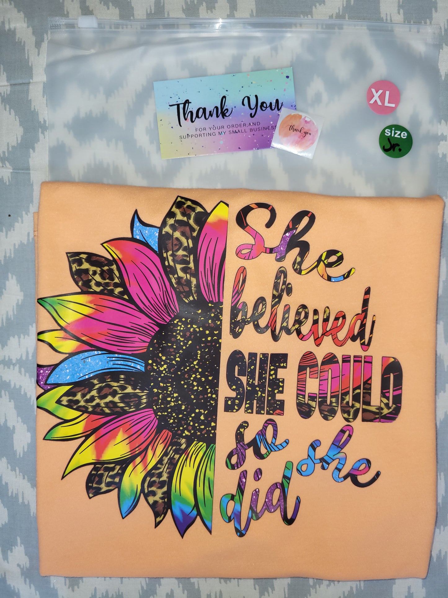 She Believed She Could Sunflower... Short Sleeve T-Shirt