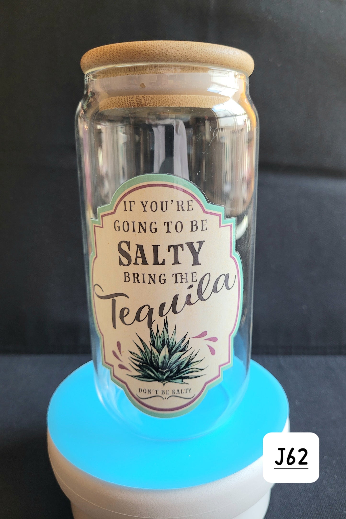 "Tequila" Glass Jar