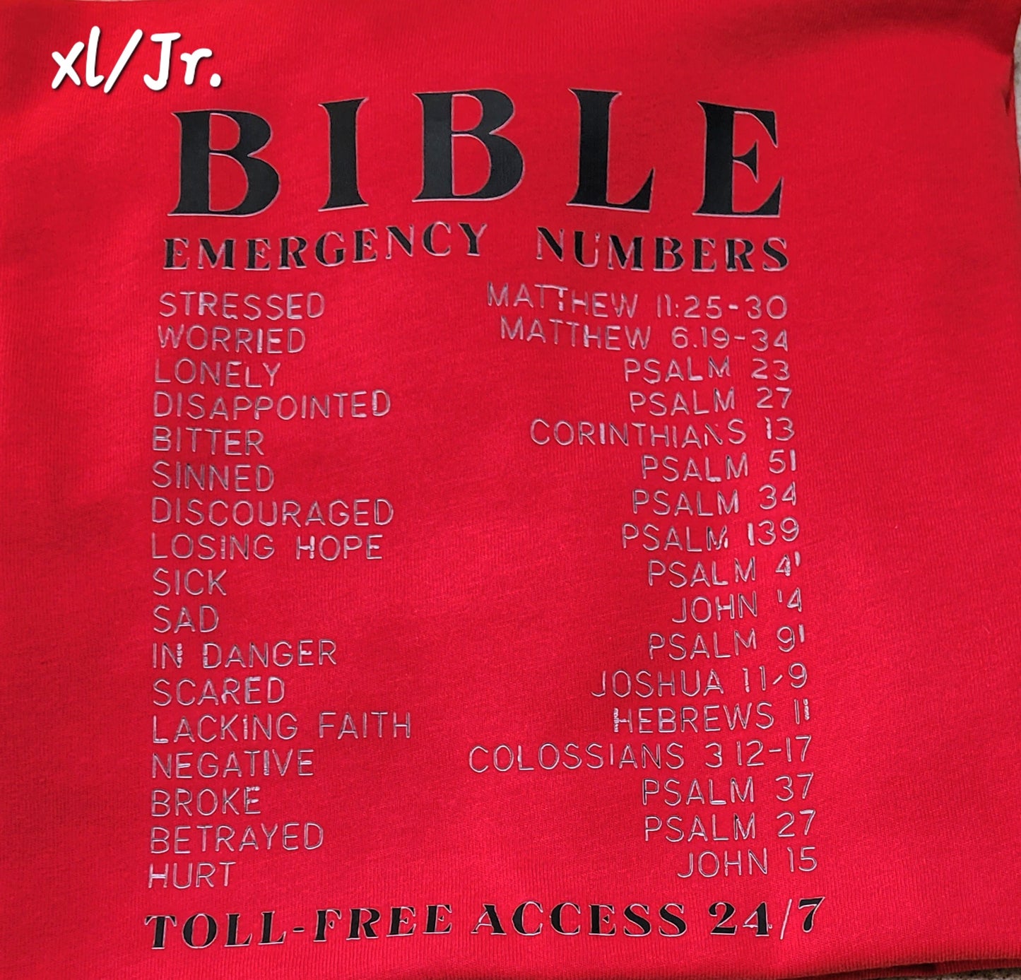 BIBLE Emergency Numbers Short Sleeve T-Shirt