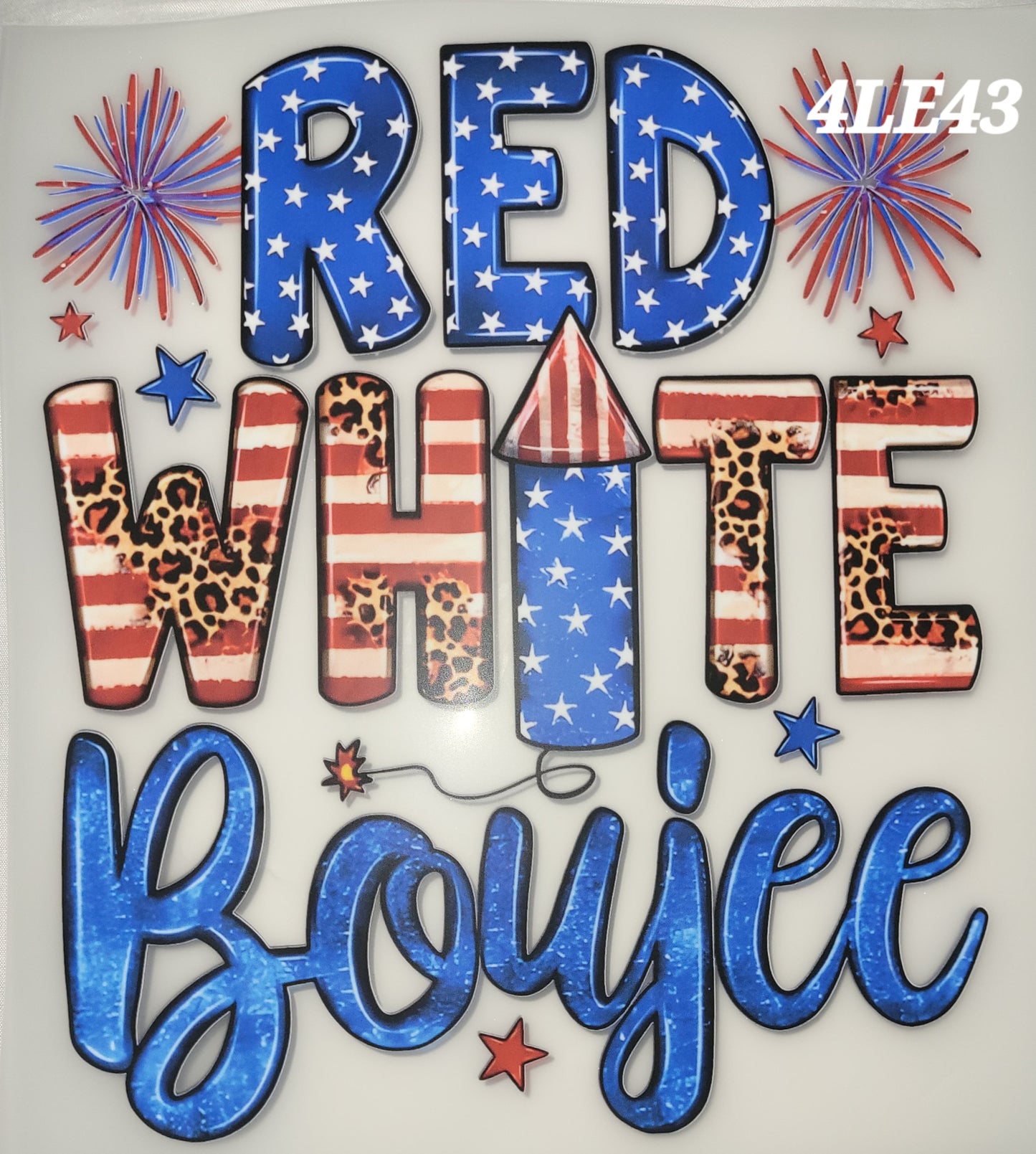 READY to Press Transfer-"RED White Boujee"