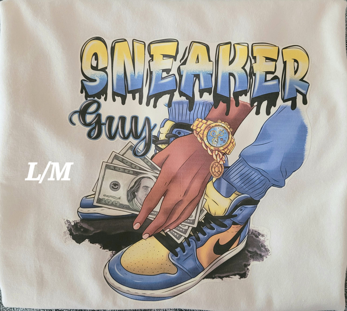 "Sneaker Guy" (blue/yellow) Short Sleeve T-Shirt