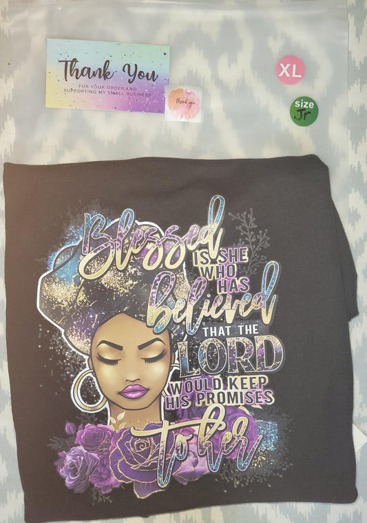 Blessed is She Who has Believed...Short Sleeve T-Shirt