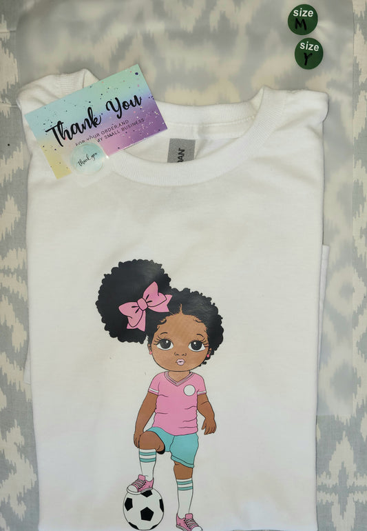 Soccer Ball Girl Short Sleeve T-Shirt