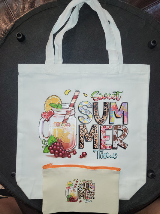 "Summer Time" Tote Bag and Pouch
