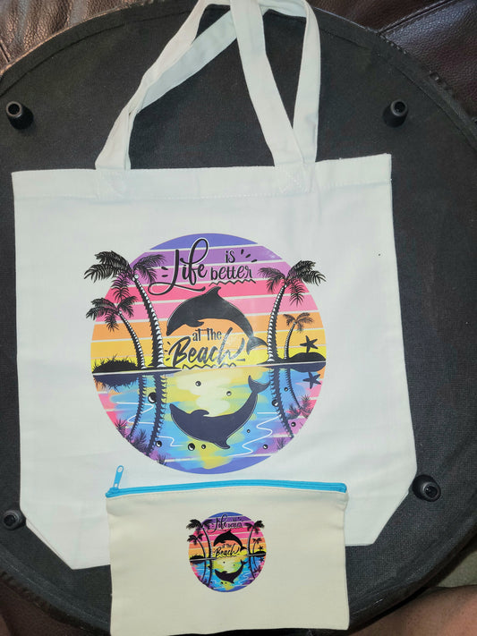 "Life is Better" Tote Bag and Pouch"