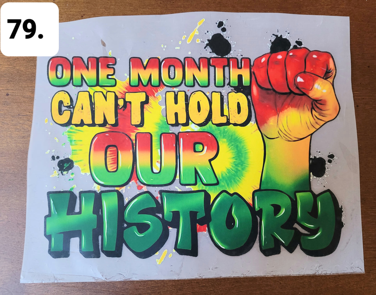 READY to Press Transer-"One Month Can't Hold Our History"