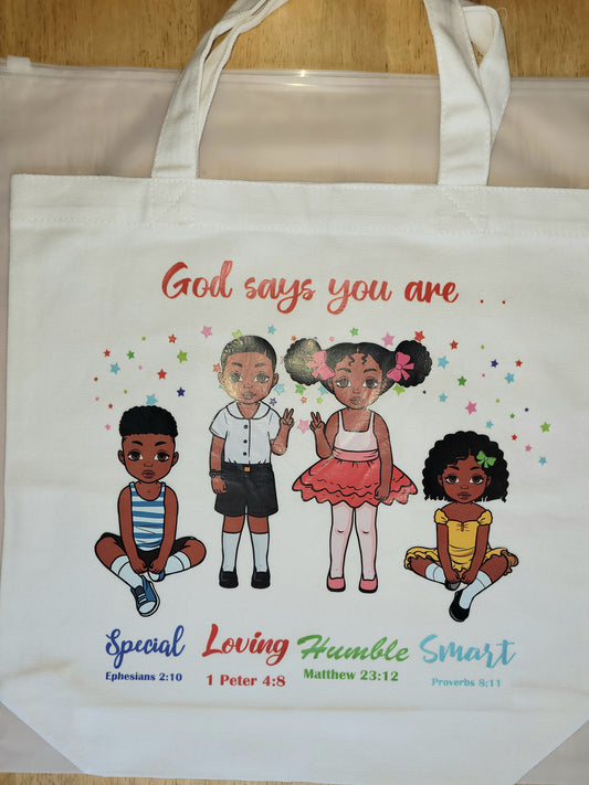 "God Says You are Enough" Tote Bag