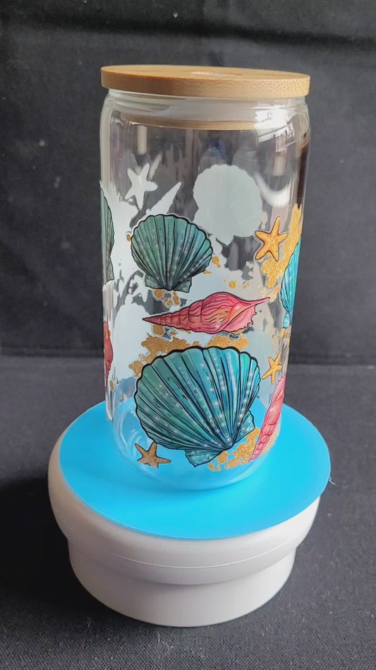 "Seashells" Glass Jar