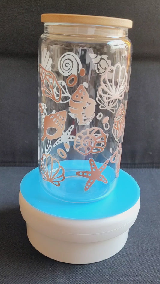 "Seashells" Glass Jar