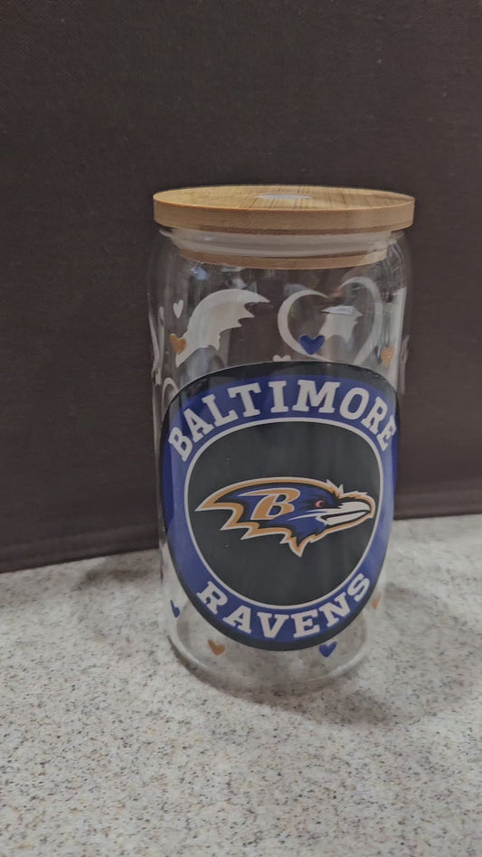 "Baltimore Ravens" Glass Jar