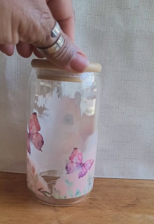 "Squirrel" Glass Jar