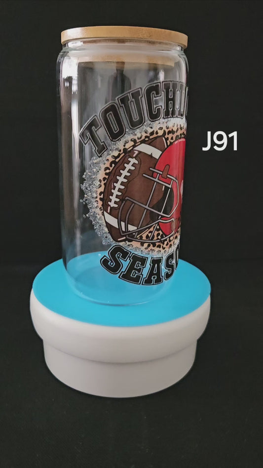 "Touchdown Season" Glass Jar