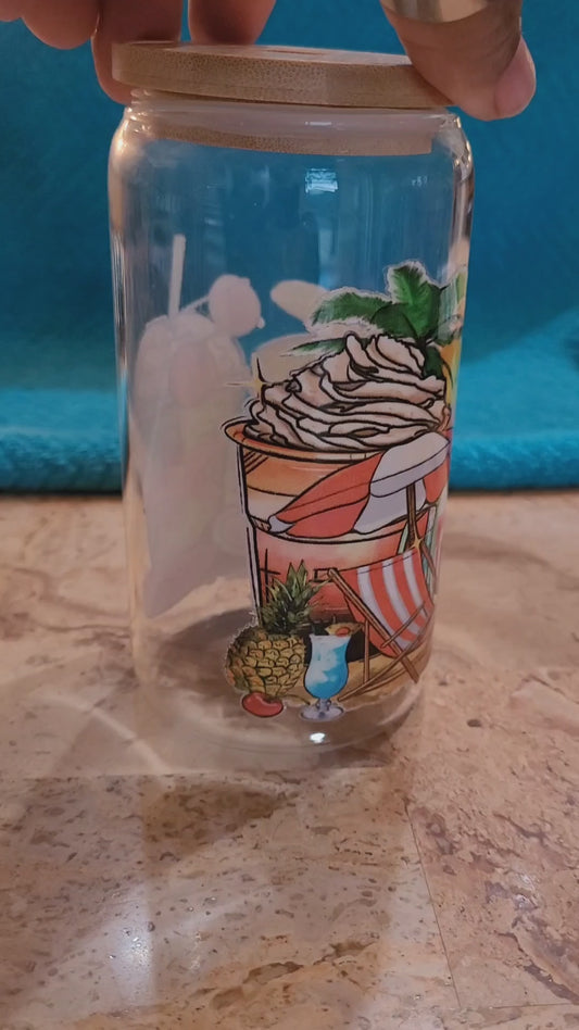 "Summer Vibes" Glass Jar