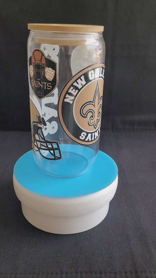 "New Orleans Saints" Glass Jar