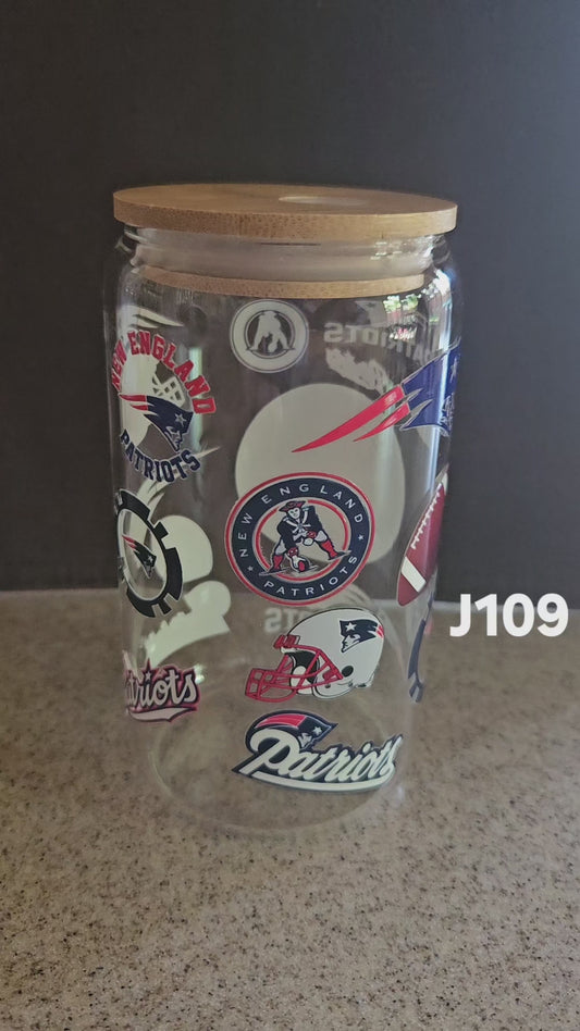 "New England Patriots" Glass Jar