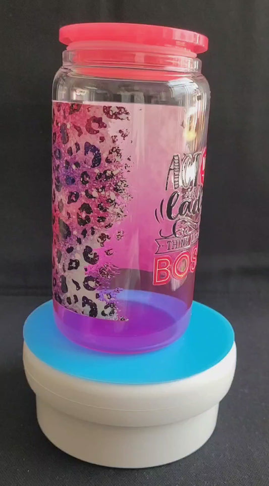 Act Like a Lady...-Rose Red" Glass Jar